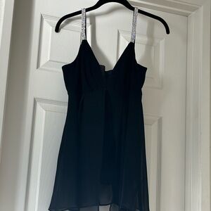 Elegant Black MSK Sleeveless party Top with SPARKLING Straps